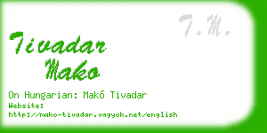 tivadar mako business card